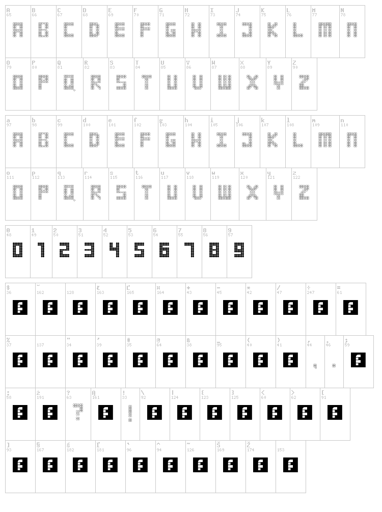 Strobelight font map