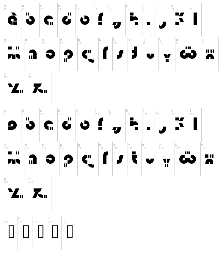 Isamu font map