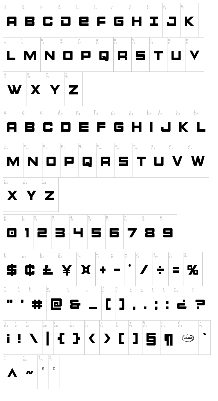 Montroc font map
