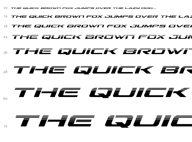 Outrider font waterfall