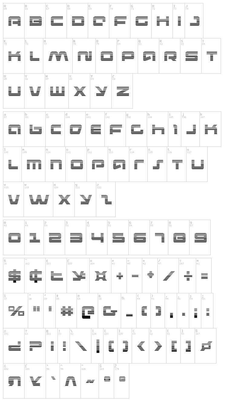 Pulse Rifle font map
