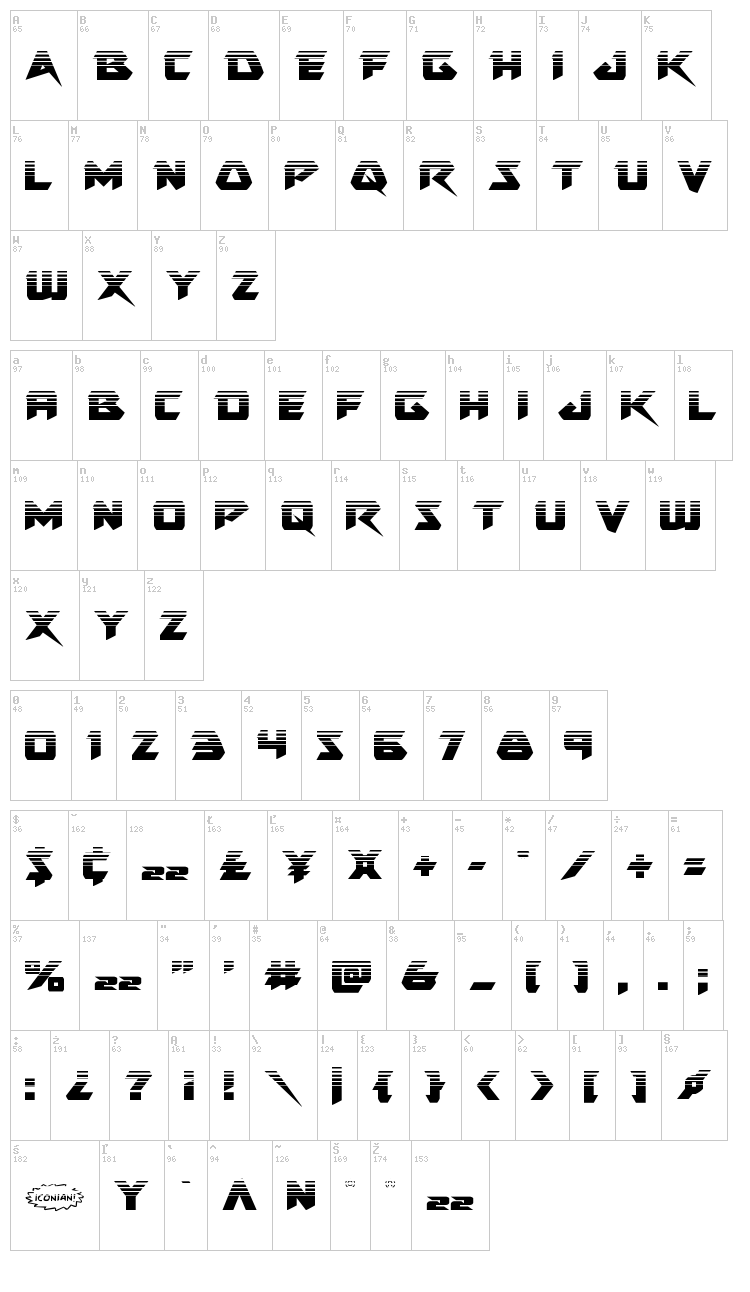 Skirmisher font map
