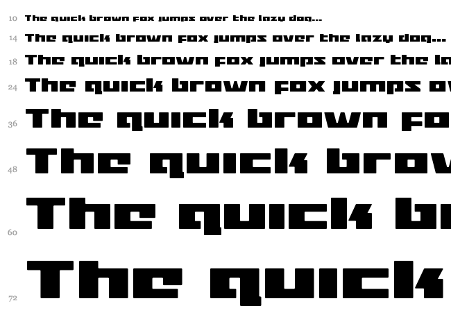 Turbo Charge font waterfall