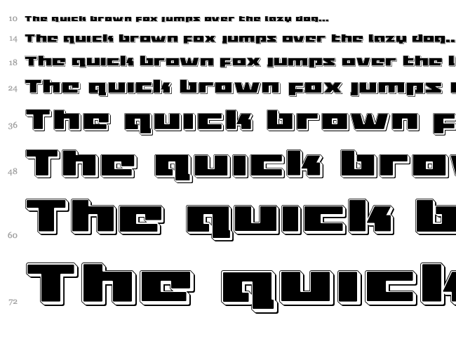 Turbo Charge font waterfall