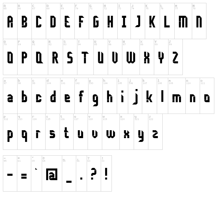 Disembody font map