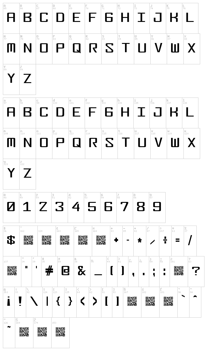 Fonderian font map