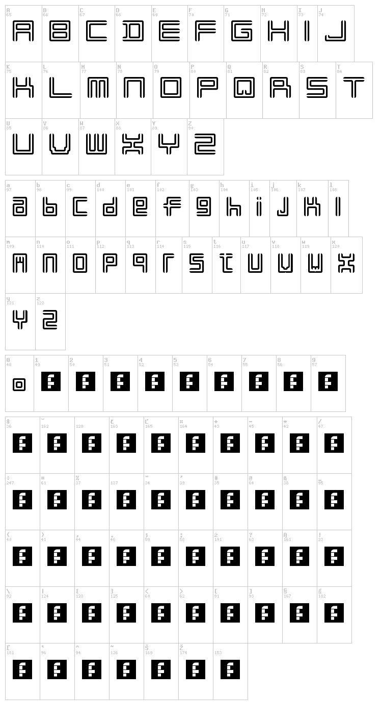 Liner font map