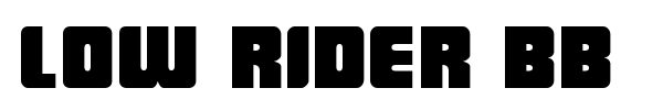 Low Rider BB font