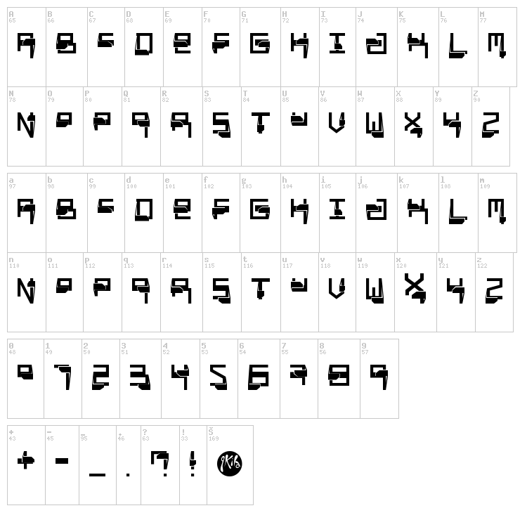 Miaou font map