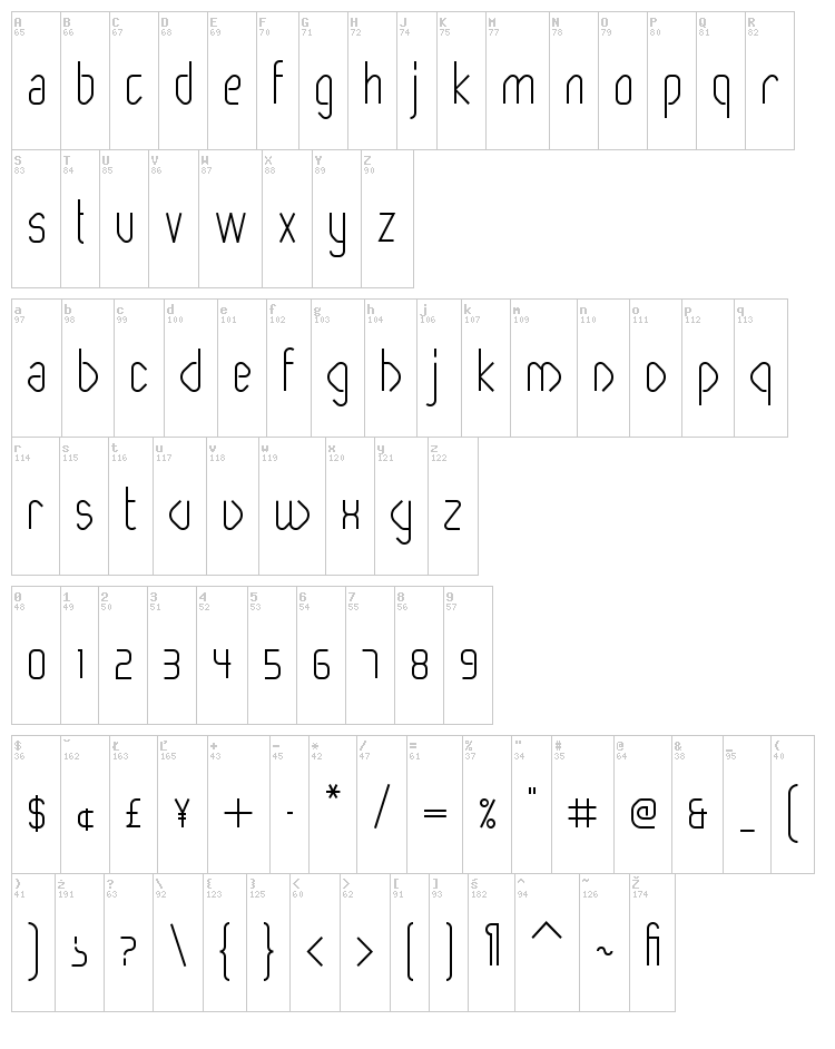 Paperclip font map