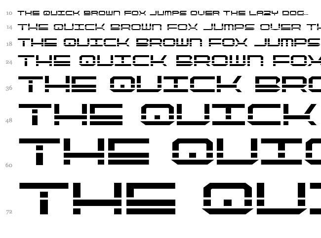 Quick Strike + Tech + Gear + Mark font waterfall