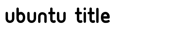 Ubuntu Title font