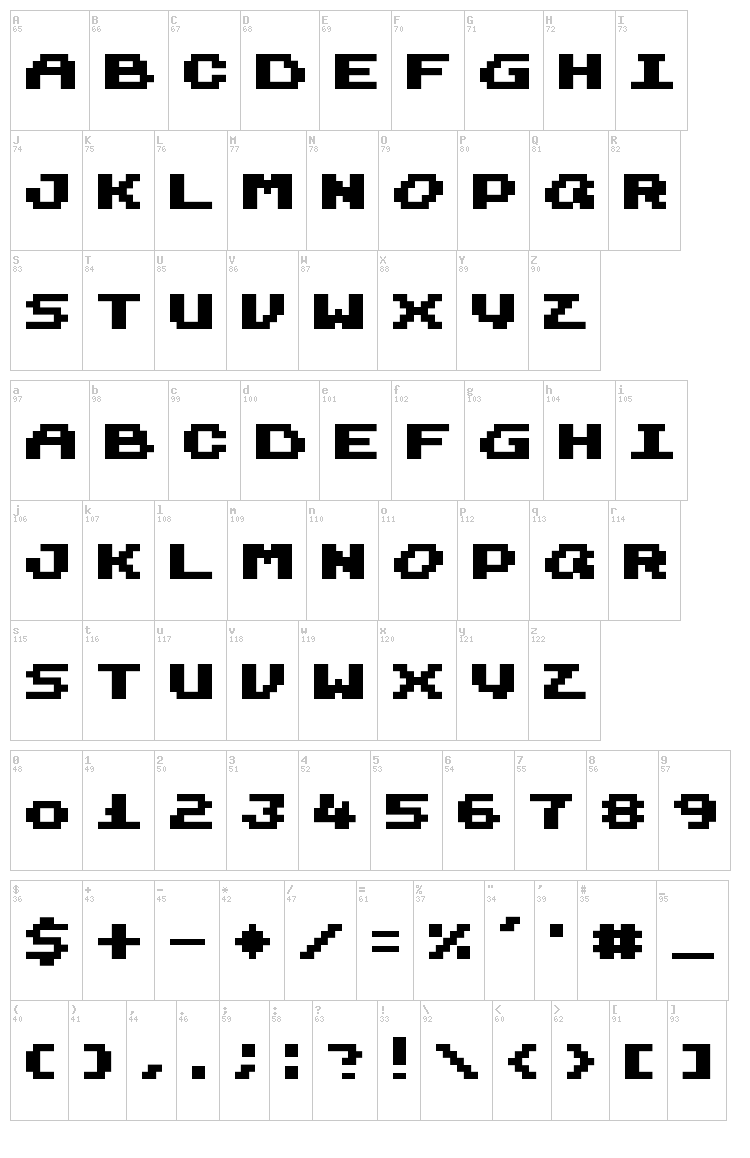 Harmonica font map