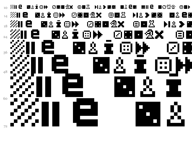 Pixel Dingbats-7 font waterfall