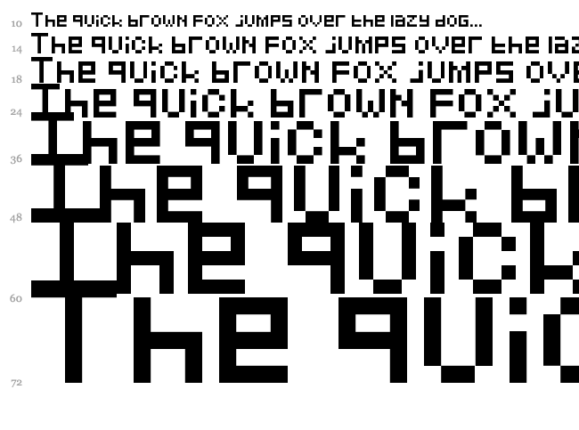 Pixeled font waterfall