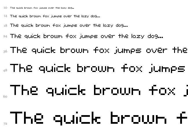RCR font waterfall
