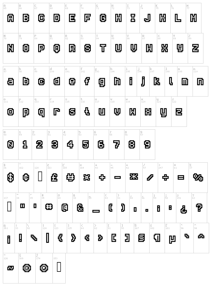 Savior font map