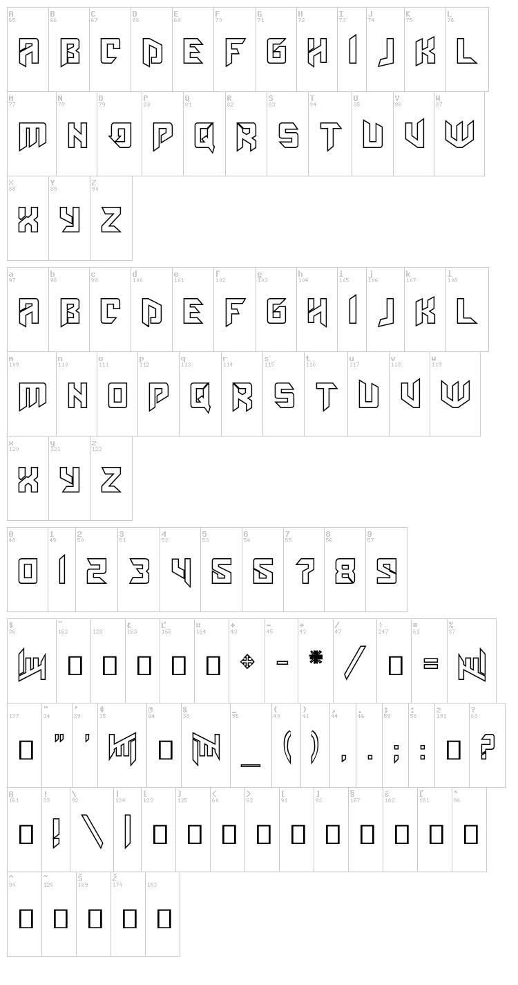 Amaz Obitaem Ostrov font map