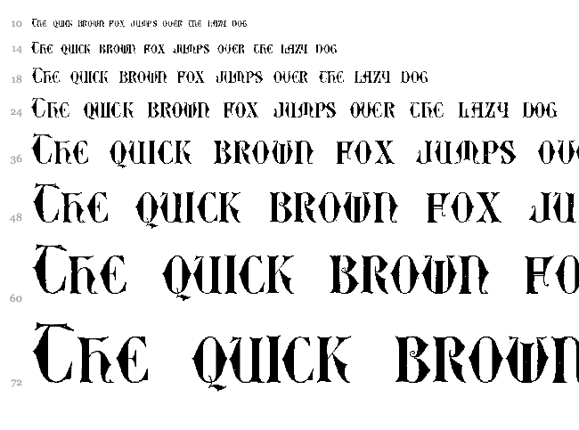 Easy Lombardic Two font waterfall