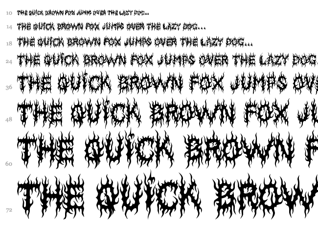 MB Lords Of Evil font waterfall