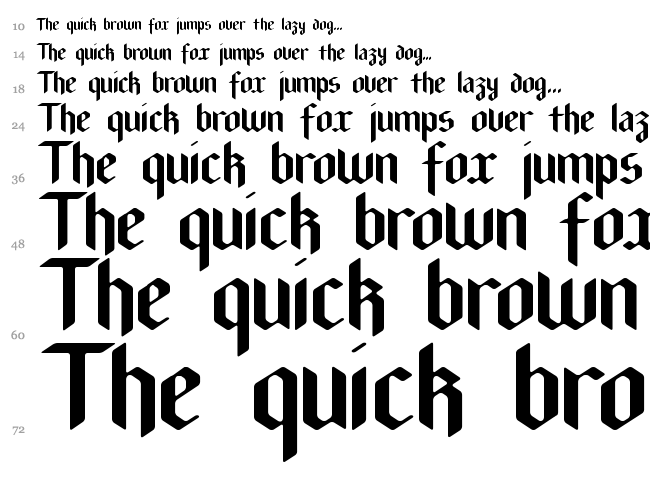 New Gothic Textura font waterfall