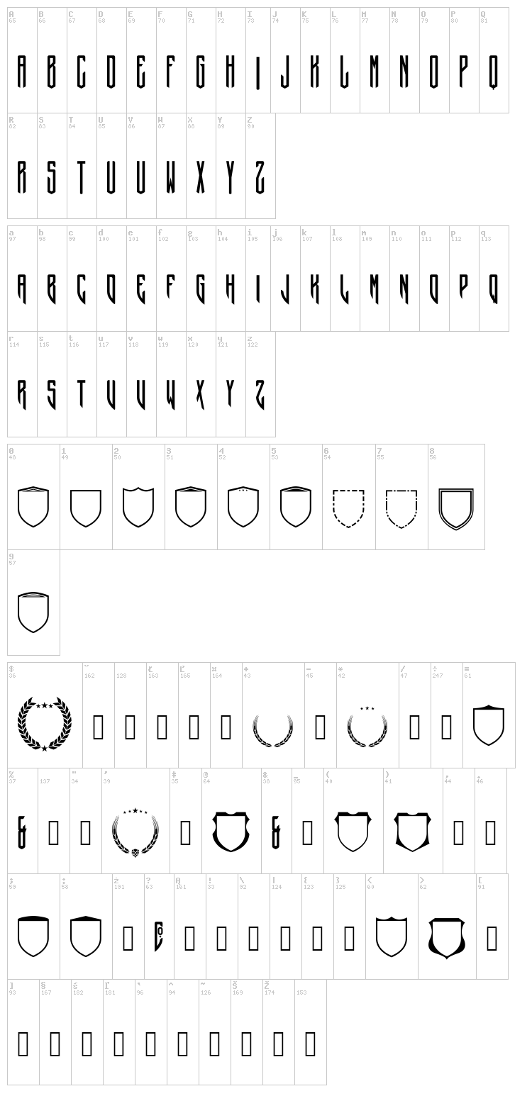 Crepitus font map