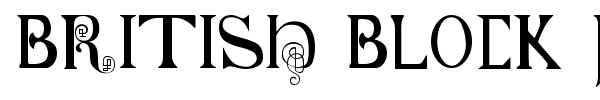 British Block Flourish, 10th c. font preview