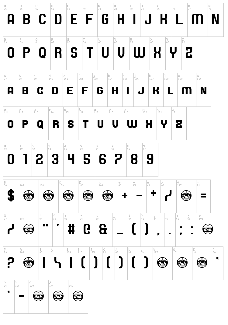 Castforce font map