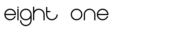 Eight One font