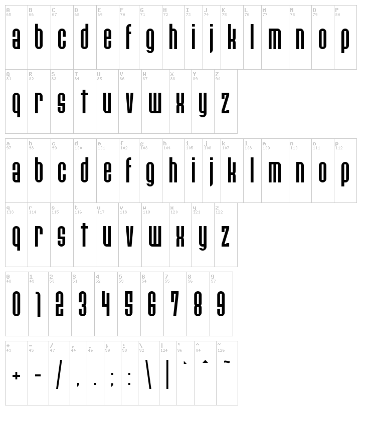 Paulistana Ipe font map