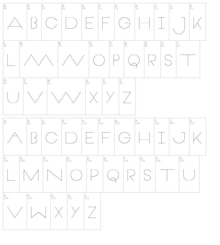 Veron font map
