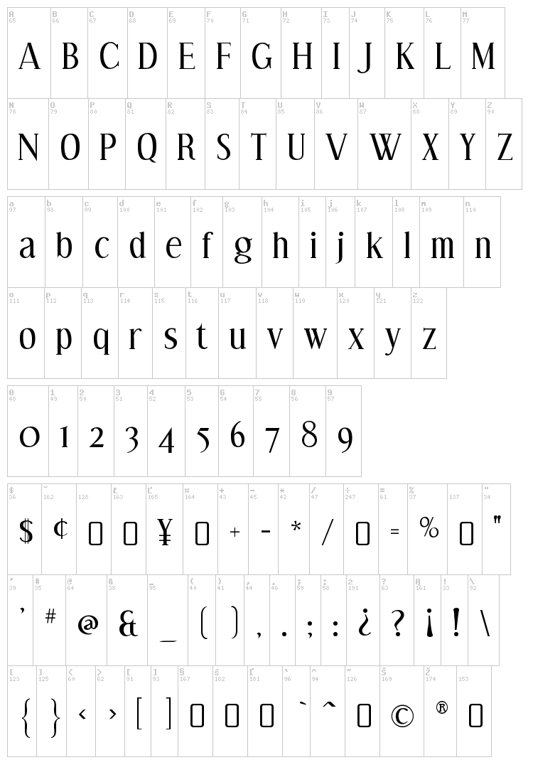 Effloresce font map