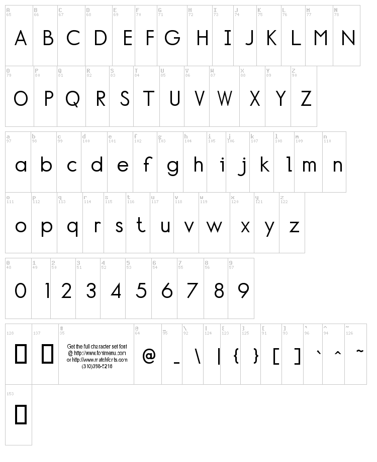 Normafixed font map