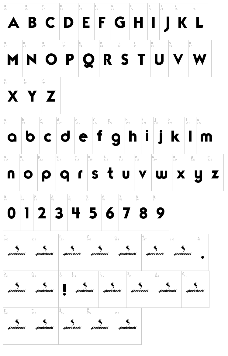 TypoGraphica font map