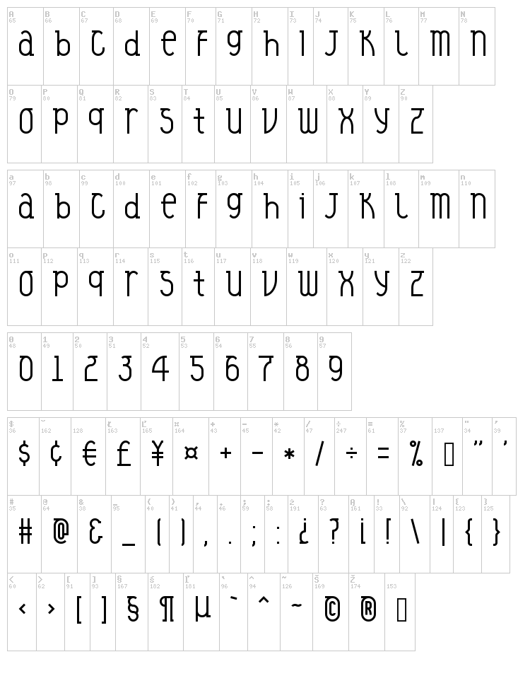 Veysel font map