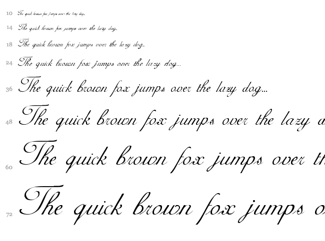 Adine Kirnberg Script font waterfall