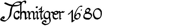 Schnitger 1680 font preview