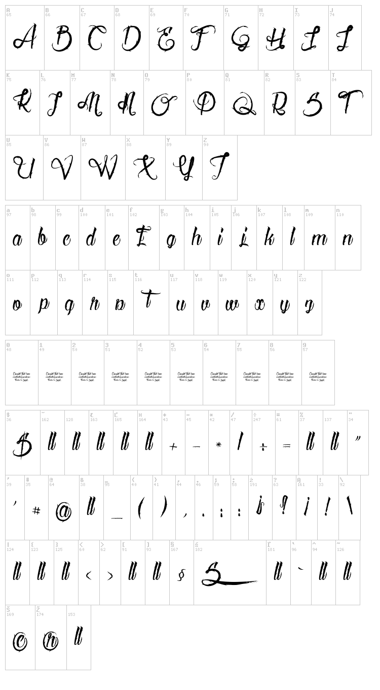 Serval font map