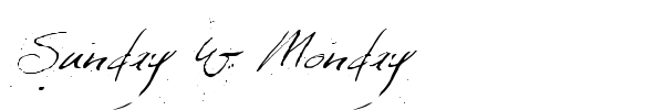 Sunday & Monday font