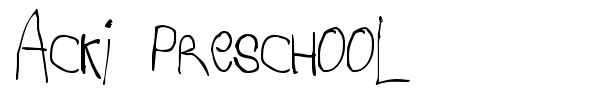 Acki Preschool font preview