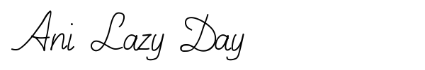 Ani Lazy Day font preview