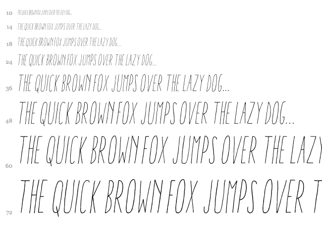 Aracne Ultra Condensed font waterfall