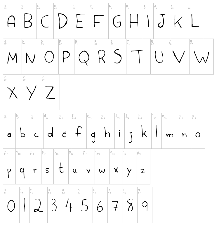Aspargo font map
