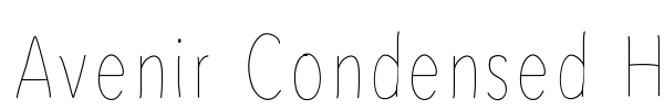 Avenir Condensed Hand font