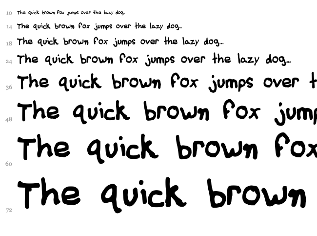 Basic Handwriting font waterfall