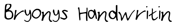 Bryonys Handwriting Thin font