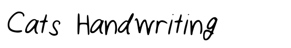 Cats Handwriting font preview