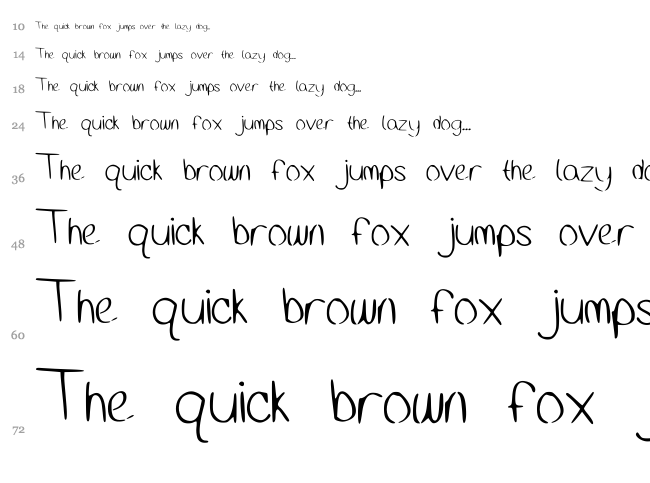 Clean Hand font waterfall