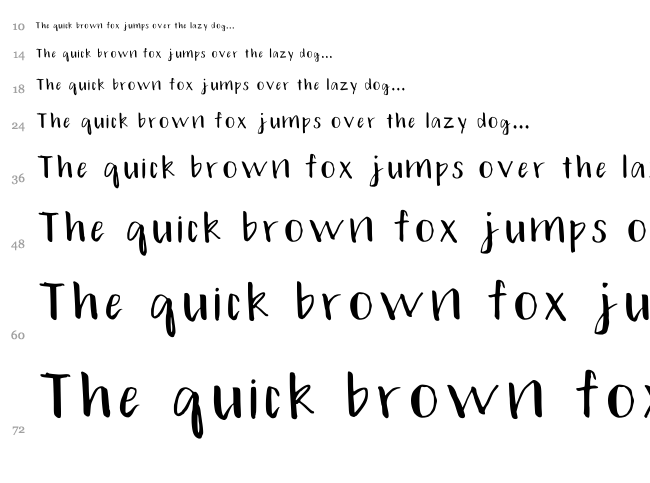 Hands On font waterfall