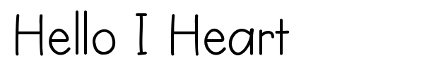 Hello I Heart font